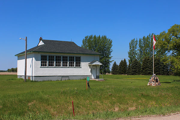 St. Daniel School building and monument
