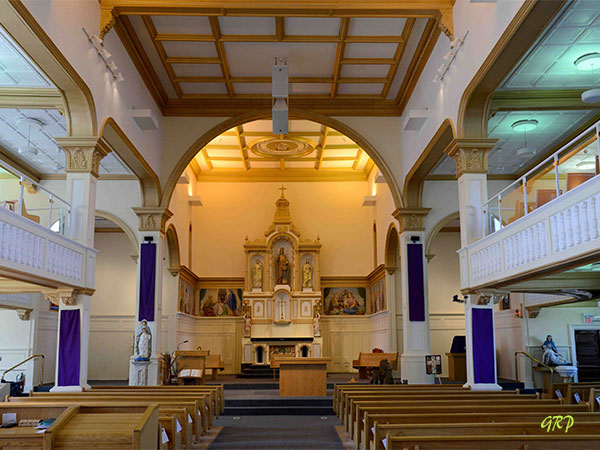 Interior of Ste. Anne Roman Catholic Church