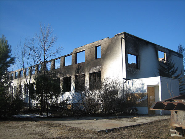 The former Ste. Marie Convent after the fire