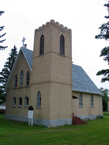 Front view of St. John’s Memorial Church in Bethany