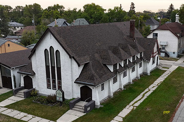 Aerial view of St. John’s Presbyterian Church