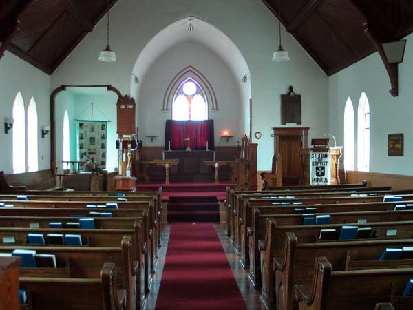 Interior of St. John the Baptist Anglican Church at Manitou