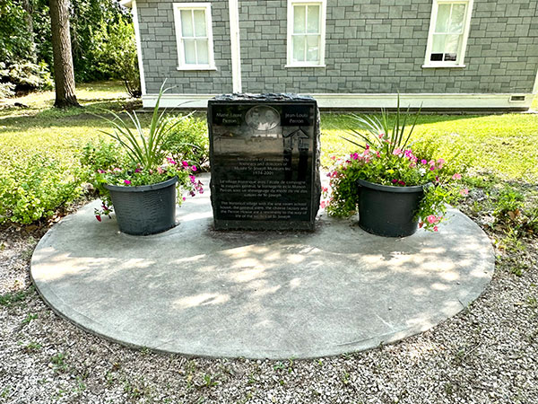 Perron commemorative monument at the St. Joseph Museum