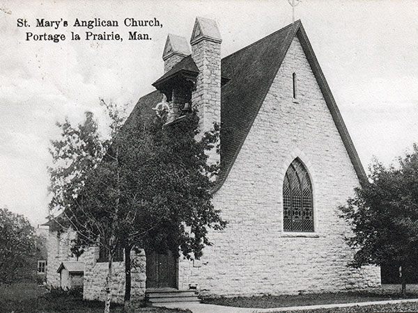 Postcard view St. Mary's la Prairie Anglican Church