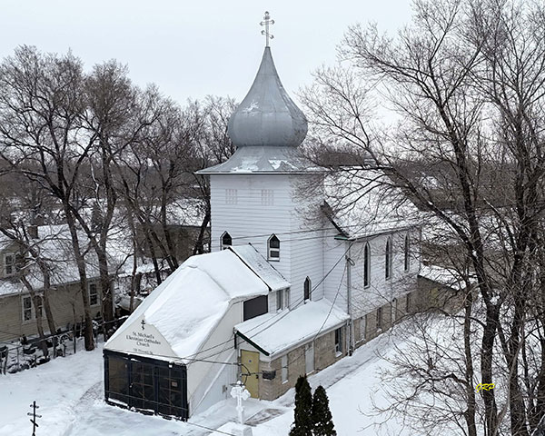 Aerial view of St. Michael’s Ukrainian Orthodox Church