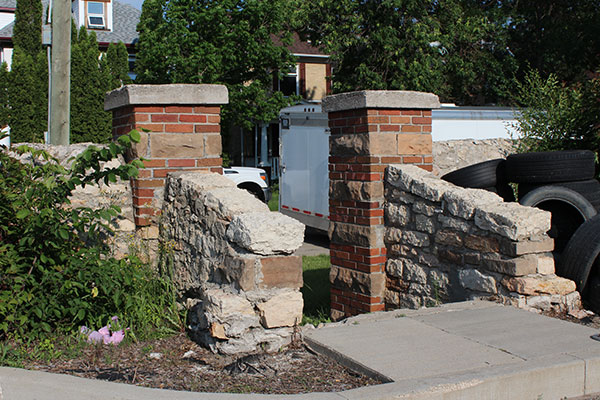 Gate entrance in the stone fence on the east side