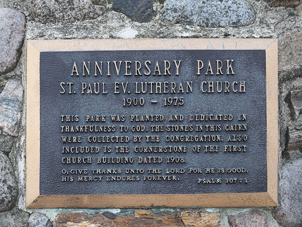 St. Paul’s Evangelical Lutheran Church commemorative plaque