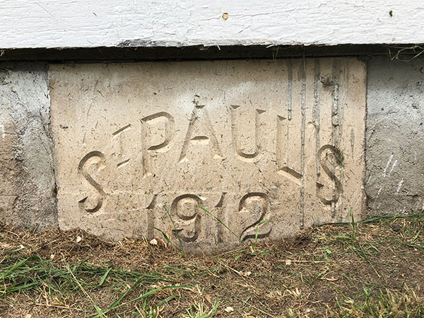 Date stone of St. Paul’s United Church at Graysville