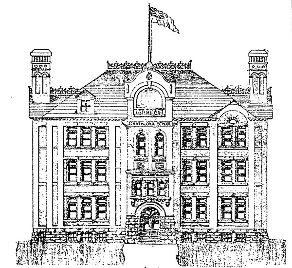Architectural sketch of Strathcona School