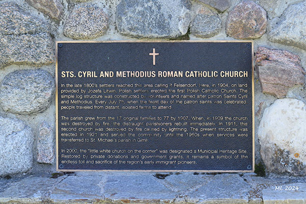 Commemorative plaque at Sts. Cyril and Methodius Roman Catholic Church