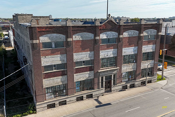 Aerial view of the Sunset Manufacturing Warehouse