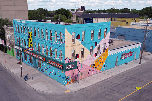 Aerial view of the Sutherland Hotel