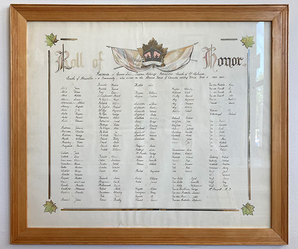 Second World War honour roll for Swan Lake, Indian Springs, Mariapolis, south of St. Alphonse, and south of Bruxelles