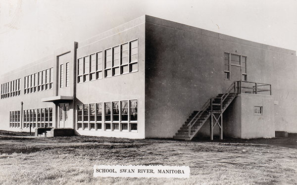 Postcard view of the Taylor Elementary School, built in 1950-1951