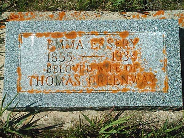Cemetery markers for Thomas and Emma Greenway