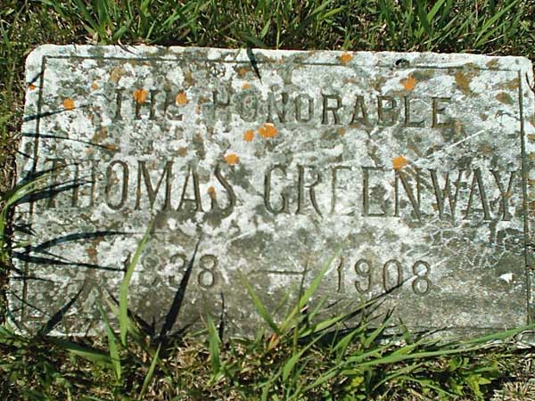 Cemetery markers for Thomas and Emma Greenway