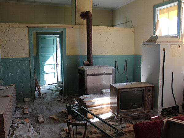 Interior of the former Three Sisters School building