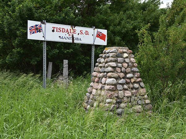 Tisdale School commemorative monument and sign