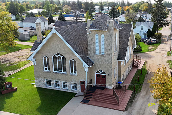 Aerial view of Treherne United Church