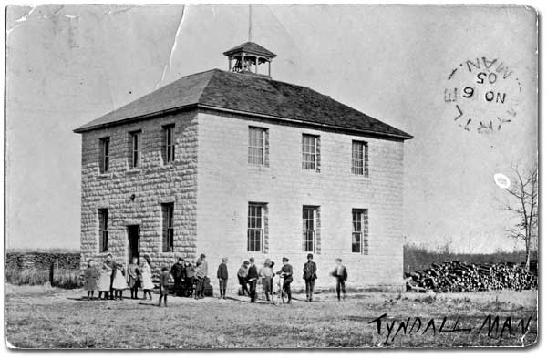 Postcard view of the second Tyndall School building