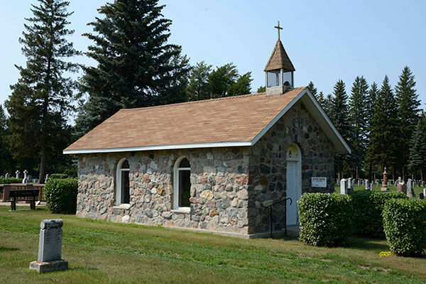 Memorial chapel within the Virden Cemetery