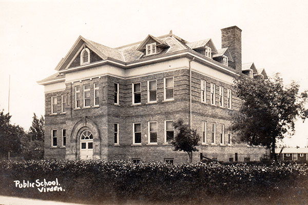 Postcard view of Virden School