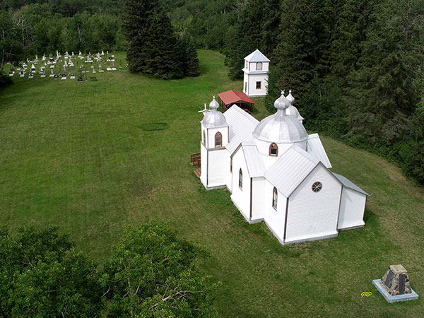 Aerial view of the Assumption of the Blessed Virgin Mary Ukrainian Catholic Church