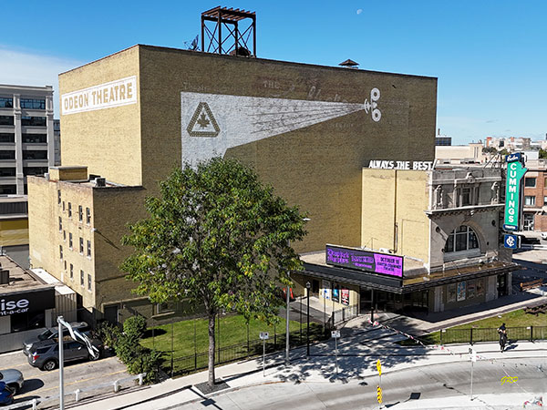 Aerial view of the Burton Cummings Theatre