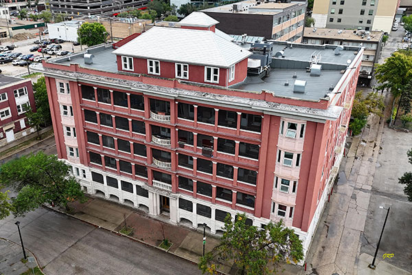 Aerial view of Warwick Apartments