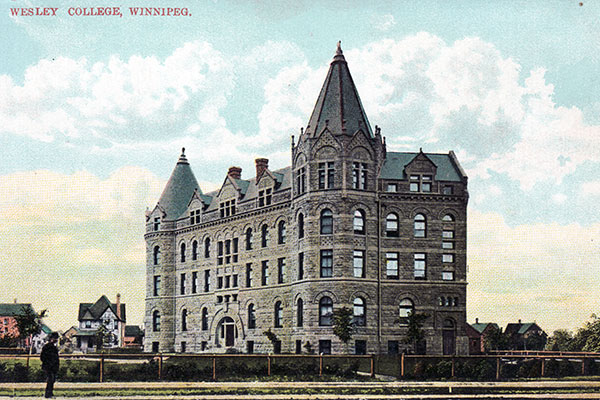 Postcard view of Wesley College