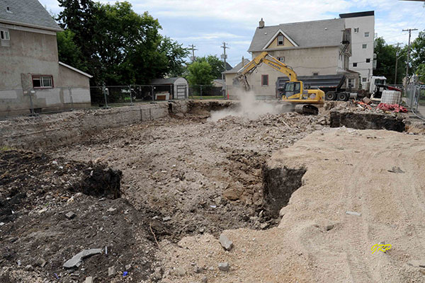 The former Wesley Methodist Church under demolition