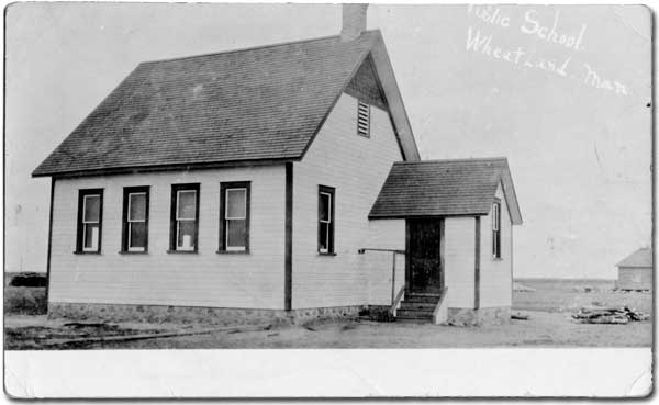 Postcard view of Wheatland School