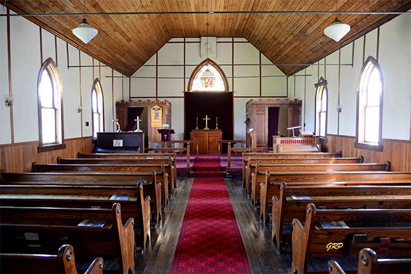 Interior of the former Whitemouth Christ Church Anglican