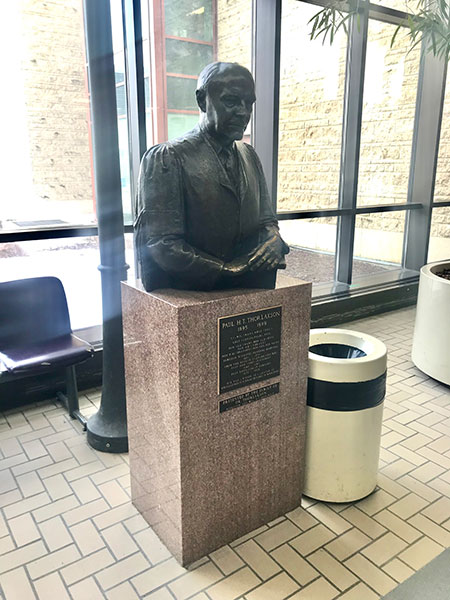 Commemorative bust and plaque for physician Paul Henrik Thorbjorn Thorlakson in the Thorlakson Building of the Health Sciences Centre