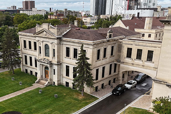 Aerial view of Winnipeg Land Titles Building