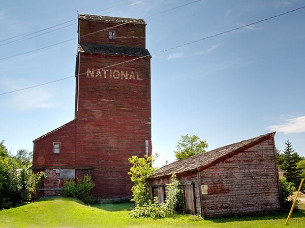 Former coal shed (right) at the National Grain Elevator at Winnipegosis