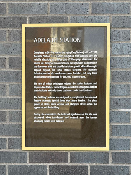 Adelaide Station commemorative plaque