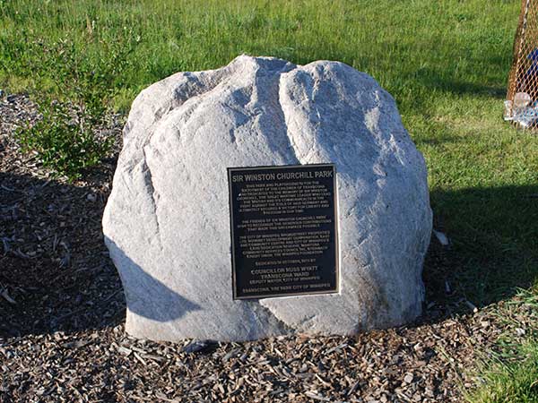 Commemorative monument in Sir Winston Churchill Park