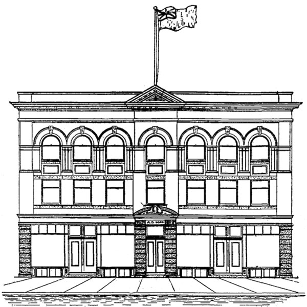 Glines Block in its planned three-storey configuration