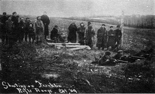 The Franklin Rifle Range, located on&nbsp;Robert Kerr's property. Robert Kerr is seated.