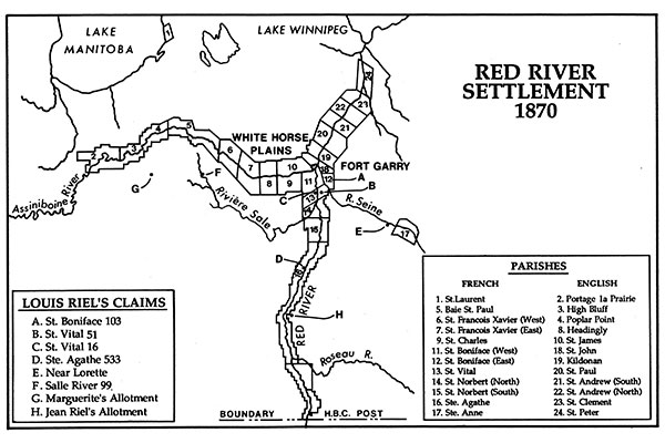 Location of Louis Riel&rsquo;s Manitoba claims