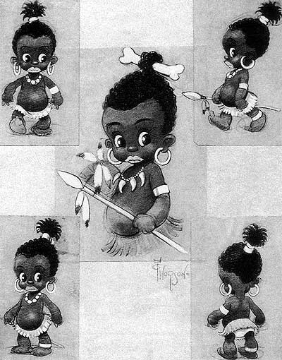Charles Thorson&rsquo;s character &ldquo;Inki, The Little Lion Hunter,&rdquo; sketched for Warner Brothers.