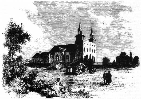 The “turrets twain” of St. Boniface Cathedral, 1858. The “turrets twain” of St. Boniface Cathedral, 1858.