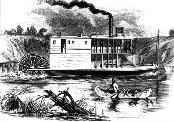 The first riverboat in Manitoba, the Anson Northup, arrived in the Red River Settlement from St. Paul, Minnesota in June of 1859. The first riverboat in Manitoba, the Anson Northup, arrived in the Red River Settlement from St. Paul, Minnesota in June of 1859.