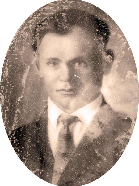 Onufry Mandziuk (c1897&ndash;1937) as he appears on his gravestone in the St. Elias Ukrainian Orthodox Cemetery, some 30 feet from the grave of his killer