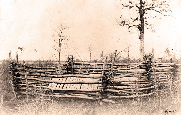 Photographer Humphrey Lloyd Hime (1833&ndash;1903) recorded a rare image of Aboriginal graves covered by split sticks during his visit to the Red River Settlement in the autumn of 1858, three years after Caldwell&rsquo;s departure.