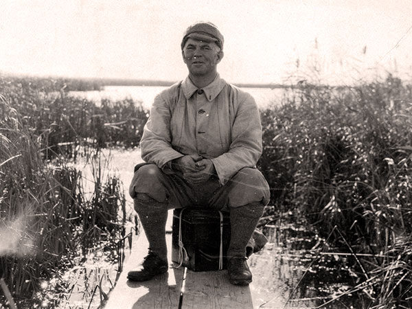 Donald &ldquo;Dan&rdquo; Bain (1874&ndash;1962) was already the master of everything he surveyed when this photo was taken at Delta Marsh, probably during a duck hunting trip, in the 1920s.