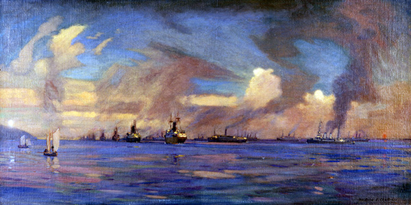 &ldquo;Off to Flanders&rdquo; by Frederick Sproston Challener (1869&ndash;1959).