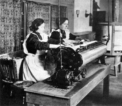 Working in the laundry room, St. Mary's Academy, c1920.