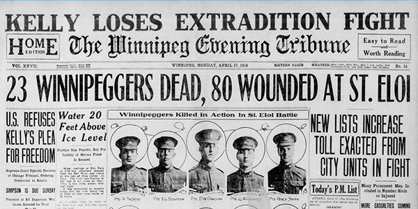 Winnipeg Evening Tribune, 17 April 1916, page 1